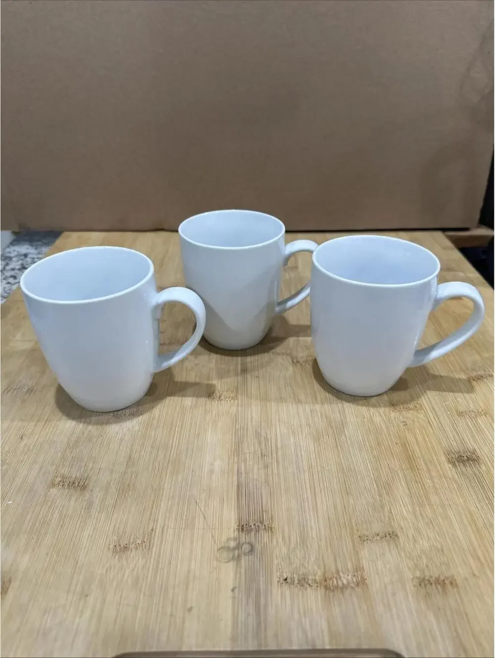 Pottery Barn Caterer’s 4” White Mugs Set Of 3 Cups PB *